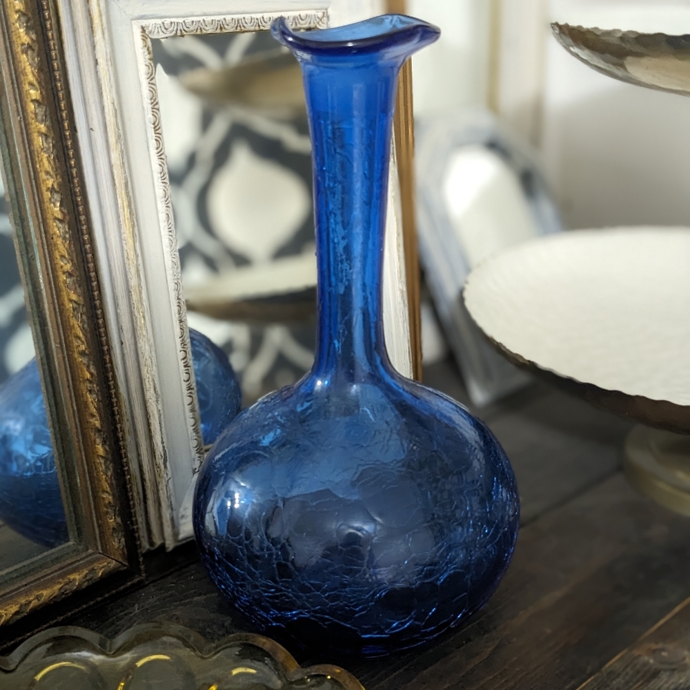 Blenko hand blown glass vase